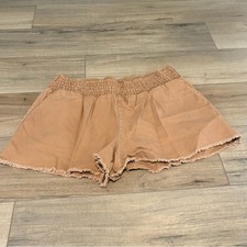 Wild Fable Women's High-Rise Woven Pull-On Shorts Cognac Brown Size Large