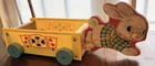 Vintage Rare 1959 Fisher Price Bonny Bunny Wagon #318 Children’s  Pull Toy
