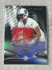 2014 Topps Platinum Taylor Lewan Rookie RC Refractor On Card Auto /150 #212. rookie card picture