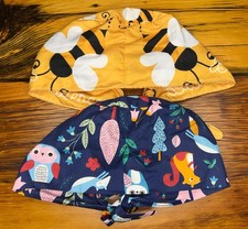 Surgical Dental Scrub Hats Owl Fox Squirrel Bee Fancy Lot 2 Metallic Tie Caps