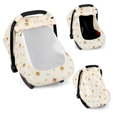 Muslin Car Seat Cover Baby - Breathable and Privacy Car Seat Canopy with 3 Mo...