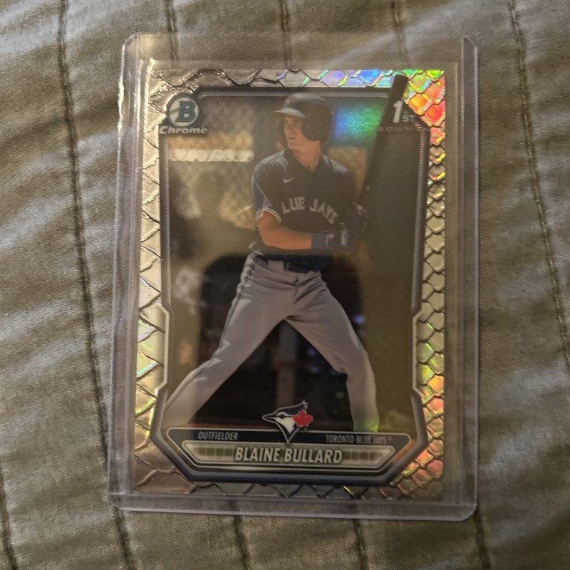 Blaine Bullard 2026 Bowman Chrome 1st Bowman Reptilian Refractor Blue Jays 