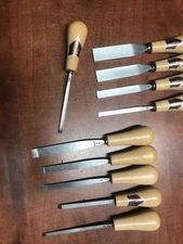 New Genuine Lot of 10 Dastra Diefenbacher Woodwork Germany Carving Chisels