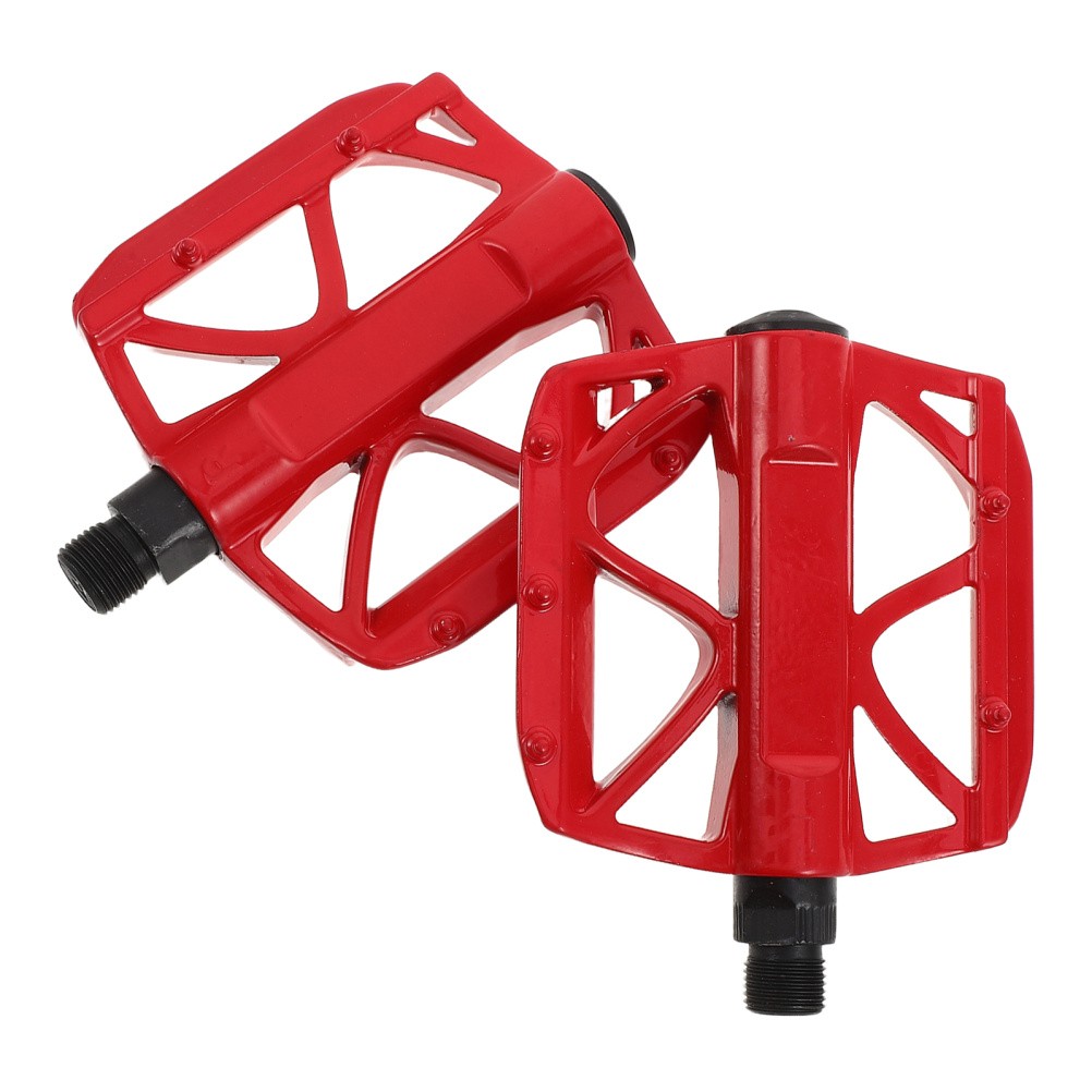 Pedali per mountain bike in lega di alluminio resistenti 2 pezzi piattaforma leggera rossa foto 5