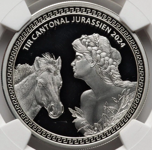 Switzerland 2024 NGC PR69 Swiss Jura Shooting Festival Hab-119a 1 Oz SILVER Coin
