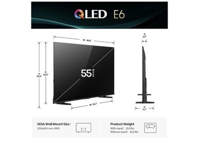 Hisense 55 Inch E6 Cinema Series ULED ULED 4K UHD Google Smart TV (2024)