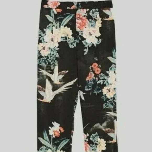 ZARA PRINTED SATIN PANTS XS - Image 2 of 4