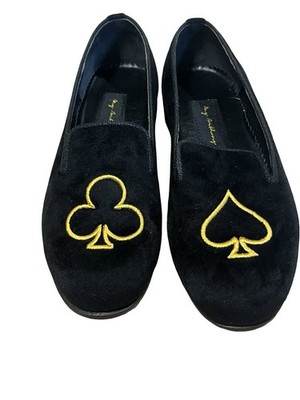 NEW Club Ace May Anthony Leather Embroidered spade Women s 6.5 Shoes Black  $325