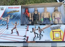 WWE True Moves Wrestling Figure Set w/ Unassembled Ring - Kane Cena Bryan
