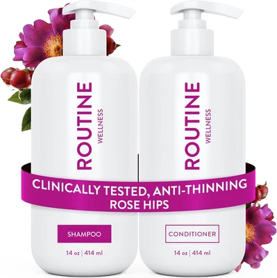 Routine Wellness Anti-Thinning Shampoo and Conditioner Set for Thinning Hair - B