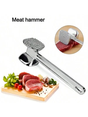 Stainless Steel Meat Mallet Tenderizer Steak, Beef, Chicken Hammer Kitchentool..