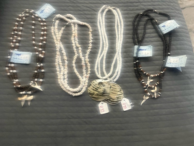 Lot Of Shark Tooth Necklaces And More