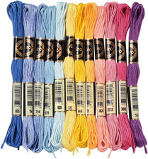12 Skeins 105 Yards Variegated Embroidery Thread Floss Cross Stitch Threads 6 St