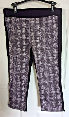 Lija Black & Gray Colorblock Golf Capri Stretch Pants SZ 10 NWOT