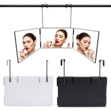 LED Light Self Hair Cutting 360 Trifold Mirror 3 Way Mirror w/ Telescopic Hooks