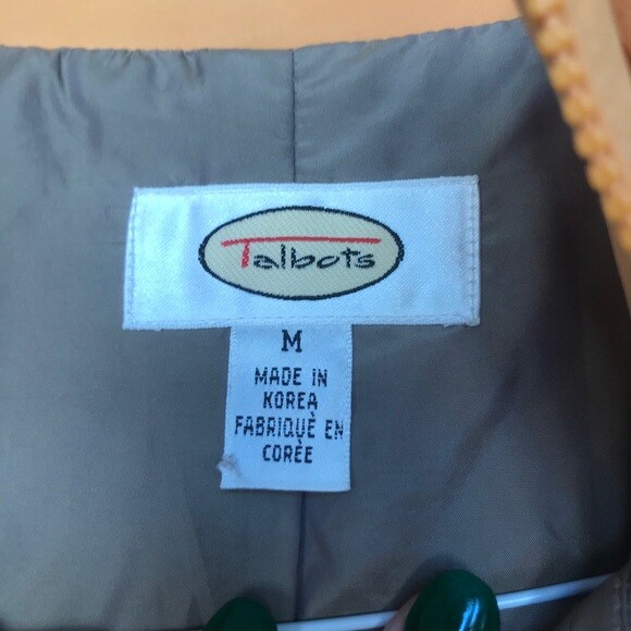 Talbot’s Mustard Yellow Quilted Jacket Medium Grey Li… Gem