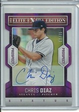 2014 ELITE EXTRA EDITION #88 CHRIS DIAZ AUTOGRAPH ROOKIE RC PURPLE #62/75 BRAVES