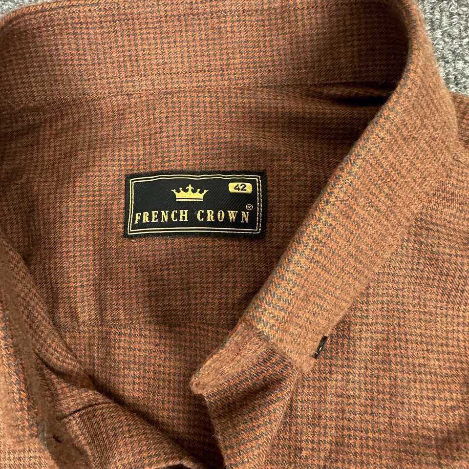 Camisa corona francesa abotonada para hombre talla 42 XL Foto 3 de 4