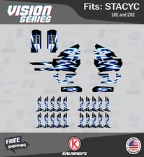 Graphics Kit for STACYC 18E 20E Electric Bike (All Years) Vizion -blue