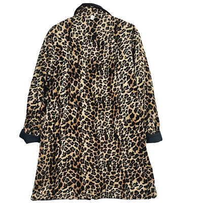 ジャケット・アウター vintage leopard design far long coat Retro Womens Leopard Print Faux Fox Fur Mid Long Coat Overcoat