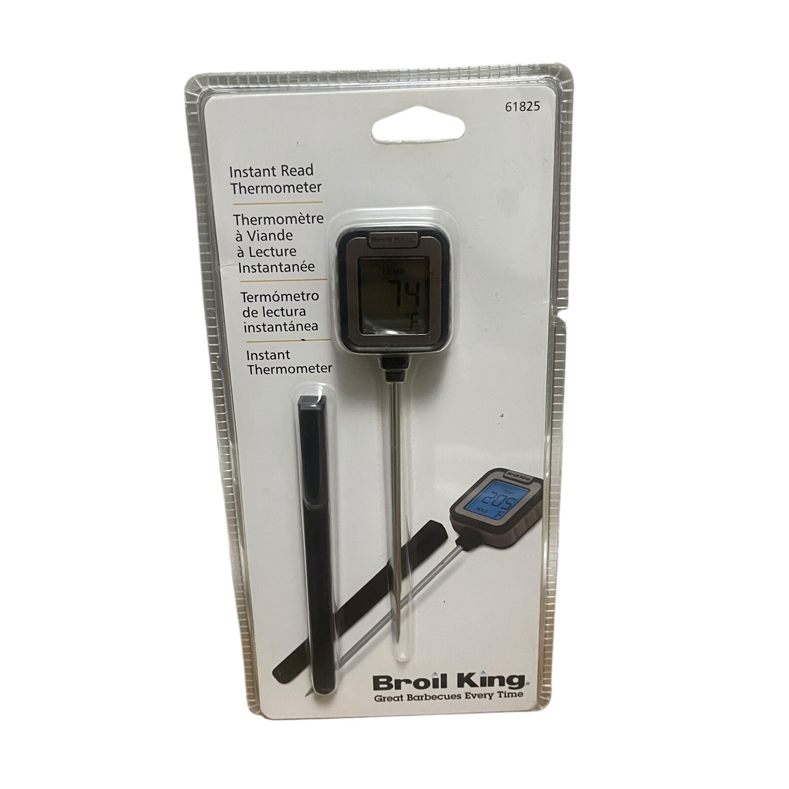 NEW Broil King Instant Read Thermometer BBQ Temp Backlit Screen Small Probe