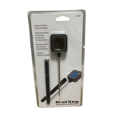 NEW Broil King Instant Read Thermometer BBQ Temp Backlit Screen Small Probe