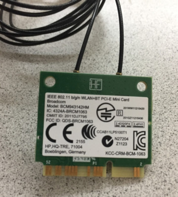 HP 753076-001 Broadcom BCM943142HM 802.11 b/g/n Wireless Bluetooth PCI-E Mini