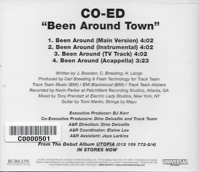 Been Around Town [Promo Single] by Co-Ed (R&B) (Cd 2001) [4 Versions] MINT''