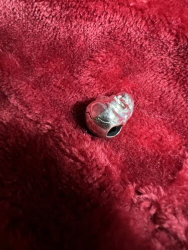 SKULL SKELETON HEAD Pendant Charm 925 silver Green eyes ideal handbag lucky - Picture 9 of 13