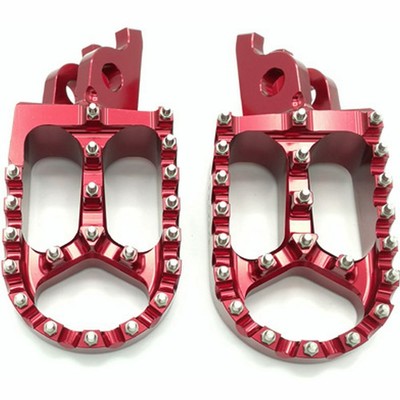 PAIR OF RED BCR OFF ROAD ALUMINUM PLATFORMS FOR HONDA 450 CRF X 2005-2015