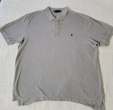 Polo Ralph Lauren Gray Polo Shirt Mens Big 2XL Pony Logo 2XB Collared
