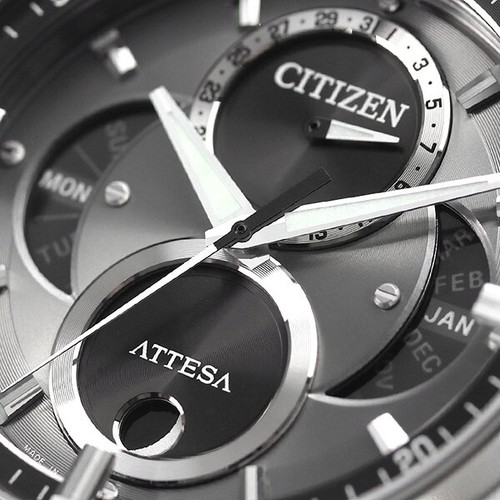 Citizen Attesa Eco-Drive BU0060-09H Titanium Solar Moon Phase Men Watch Gray - Picture 20 of 21