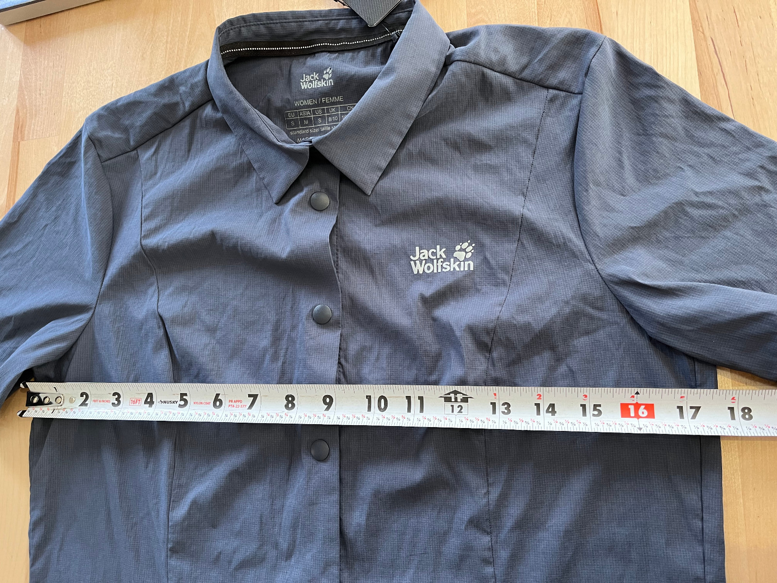 Jack Wolfskin JWP Night Blue Short Sleeve Snap Front Shirt - Women's S - NEW image 9