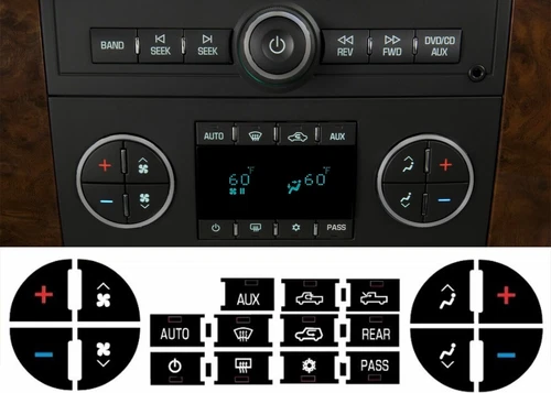 Climate Control Button Stickers Fit For 2007-2014 Chevy Silverado 2500HD 3500HD - Picture 11 of 14