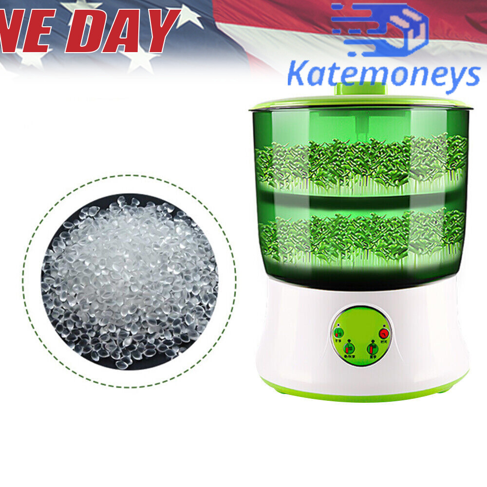 2-Layer Bean Sprouts Machine Large Capacity Automatic Bean Sprouter Grow Tool US
