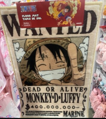 NEW One Piece Monkey D. Luffy Wanted Poster Floor Mat 23''x 15'' Rug Dead or Alive