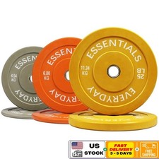 100 Lb Bumper Plate Set Low Bounce Rubber Weight Plates Olympic Training Fitness