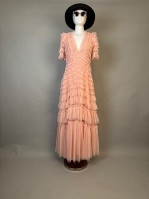     NEEDLE & THREAD , Tüllkleid, Maxikleid, Rose, ungetragen 38/40    
