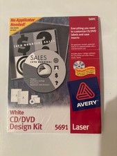 5691 Avery White CD  DVD Design Kit for Laser Printer Labels