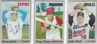 1970 TOPPS BB SIGNED LOT OF 3 DIFFERENT!! GREAT CARDS!!