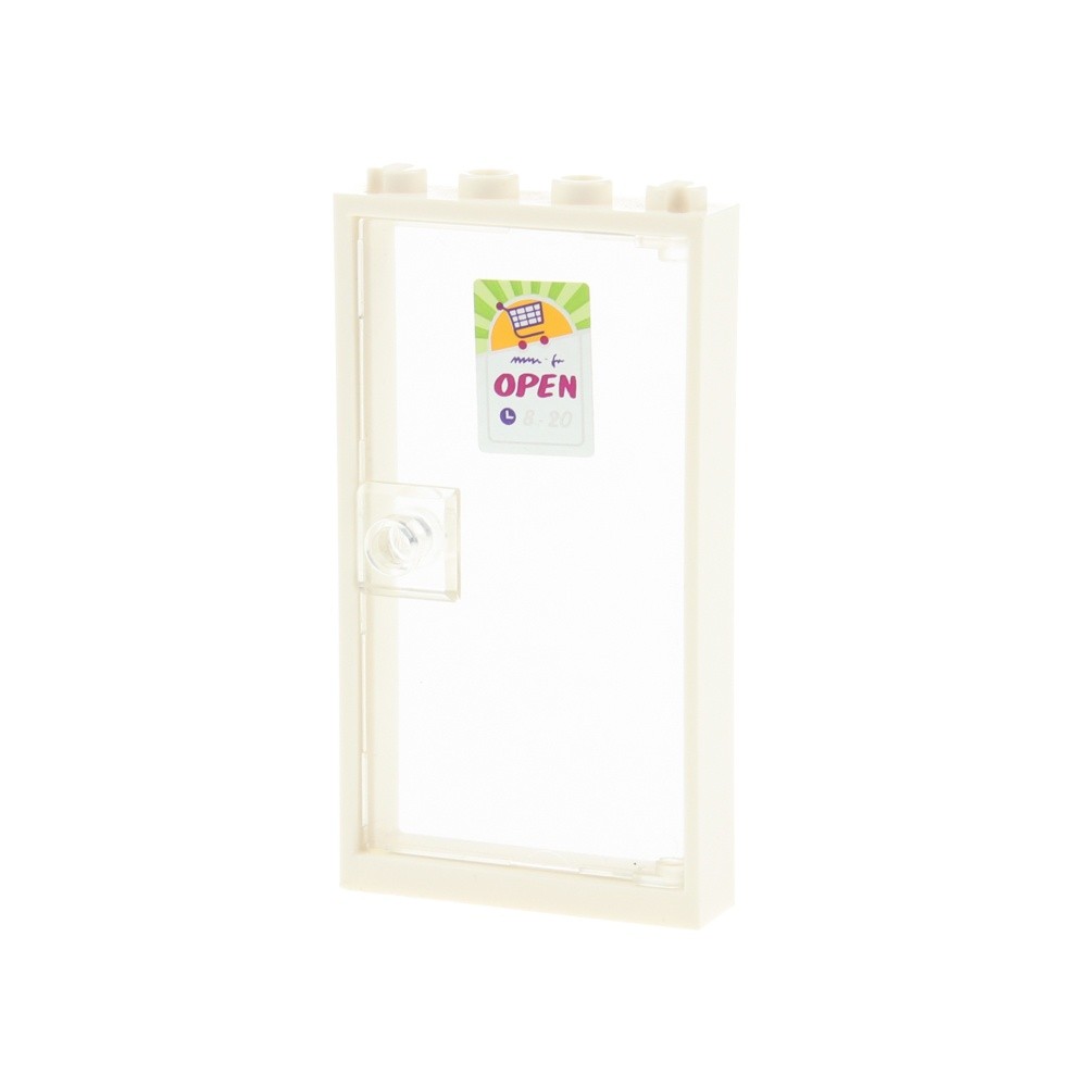 1X Lego Door Frame 1X4X6 White Transparent Disc Open 8-20 60616PB026 60596