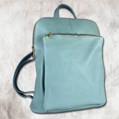 Toscanto Sac À Dos De Ville En Cuir Pour Femme Bleu Clair OTT610RH - Photo 1/4