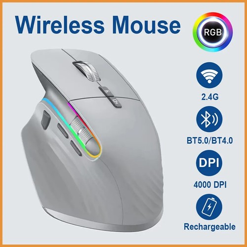 2.4G Wireless Portable Opt Multi-Device Wireless Mouse Bluetooth 5.0 Mouse New - Picture 3 of 20