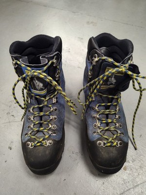 La Sportiva Mens 45.5 Mountaineering Boots Italy Vibram Hiking Alpine Blue