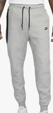 Size S - Nike Tech Men s Fleece Joggers, Heather Grey/Black Jogger Pants