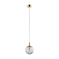 HäNgeleuchte Metall Glas D: 14 Cm Rund In Gold G9 Kugelschirm HäNgelampe
