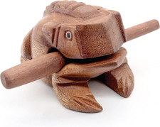 4" Frog Guiro Rasp - Small Instrument Musical Wooden Percussion Wood Block Instr
