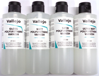 vallejo Varnish (49,95 /l) Polyurethane Varnish 200ml gloss, satin, matt, ultra