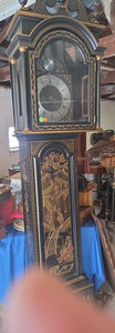 COLONIAL GRANDFATHER CLOCK JOHN M SMYTH ORIENTAL THEMED CASE 1970S SEE PHOTO