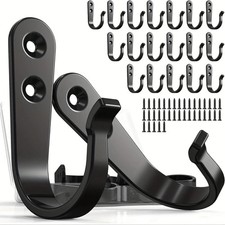 Heavy Duty Iron Wall Mounted Coat Hooks Set with Screws UK